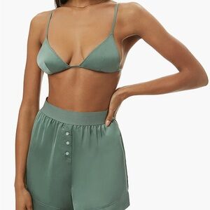 WeWoreWhat - Silky Bralette, Deep Sage, XS, NWT